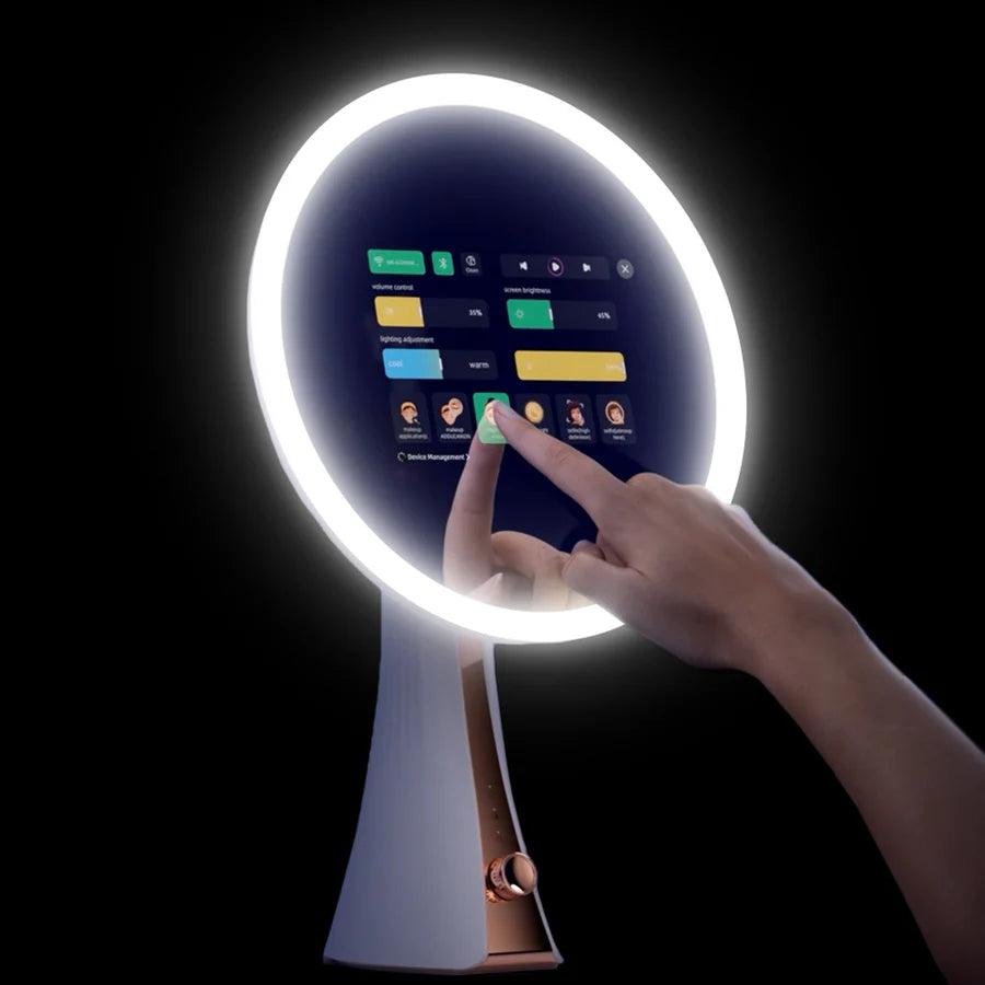 Vercon™ Smart Beauty Mirror - Oglinda de Masa cu LED, Tableta Integrata si Analizor Profesional al Tenului